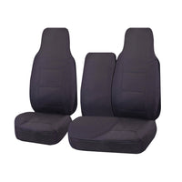 Thumbnail for Seat Covers for TOYOTA HI ACE TRH-KDH SERIES 03/2005 - 2015 LWB UTILITY VAN FRONT HIGH BUCKET + _ BENCH WITH FOLD DOWN ARMREST/TRAY CHARCOAL CHALLENGER