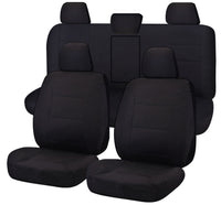 Thumbnail for Seat Covers for TOYOTA HILUX 08/2015 - ON DUAL CAB UTILITY FR 40/60 SPLIT BASE WITH A/REST BLACK CHALLENGER