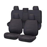 Thumbnail for Seat Covers for TOYOTA HILUX 08/2015 - ON DUAL CAB UTILITY FR 40/60 SPLIT BASE WITH A/REST CHARCOAL CHALLENGER