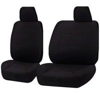 Thumbnail for Seat Covers for TOYOTA HILUX KUN16R SERIES 04/2005 - 06/2015 SINGLE / DUAL CAB UTILITY FRONT BUCKET + _ BENCH BLACK CHALLENGER