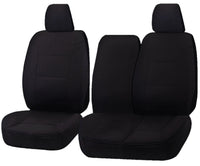 Thumbnail for Seat Covers for TOYOTA LANDCRUISER 100 SERIES 1998 - 2015 STANDARD HZJ-FZJ105R FRONT BUCKET + _ BENCH WITH FOLD DOWN ARMREST/CUP HOLDER BLACK CHALLENGER