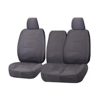 Thumbnail for Seat Covers for TOYOTA LANDCRUISER 100 SERIES 1998 - 2015 STANDARD HZJ-FZJ105R FRONT BUCKET + _ BENCH WITH FOLD DOWN ARMREST/CUP HOLDER CHARCOAL CHALLENGER