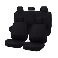 Thumbnail for Seat Covers for MITSUBISHI TRITON FR ML-MN SERIES 06/2006 ? 2015 DUAL CAB UTILITY FR BLACK CHALLENGER