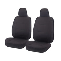 Thumbnail for Seat Covers for MITSUBISHI TRITON MQ SERIES 01/2015 - ON DUAL / CLUB CAB UTILITY FRONT 2X BUCKETS CHARCOAL CHALLENGER