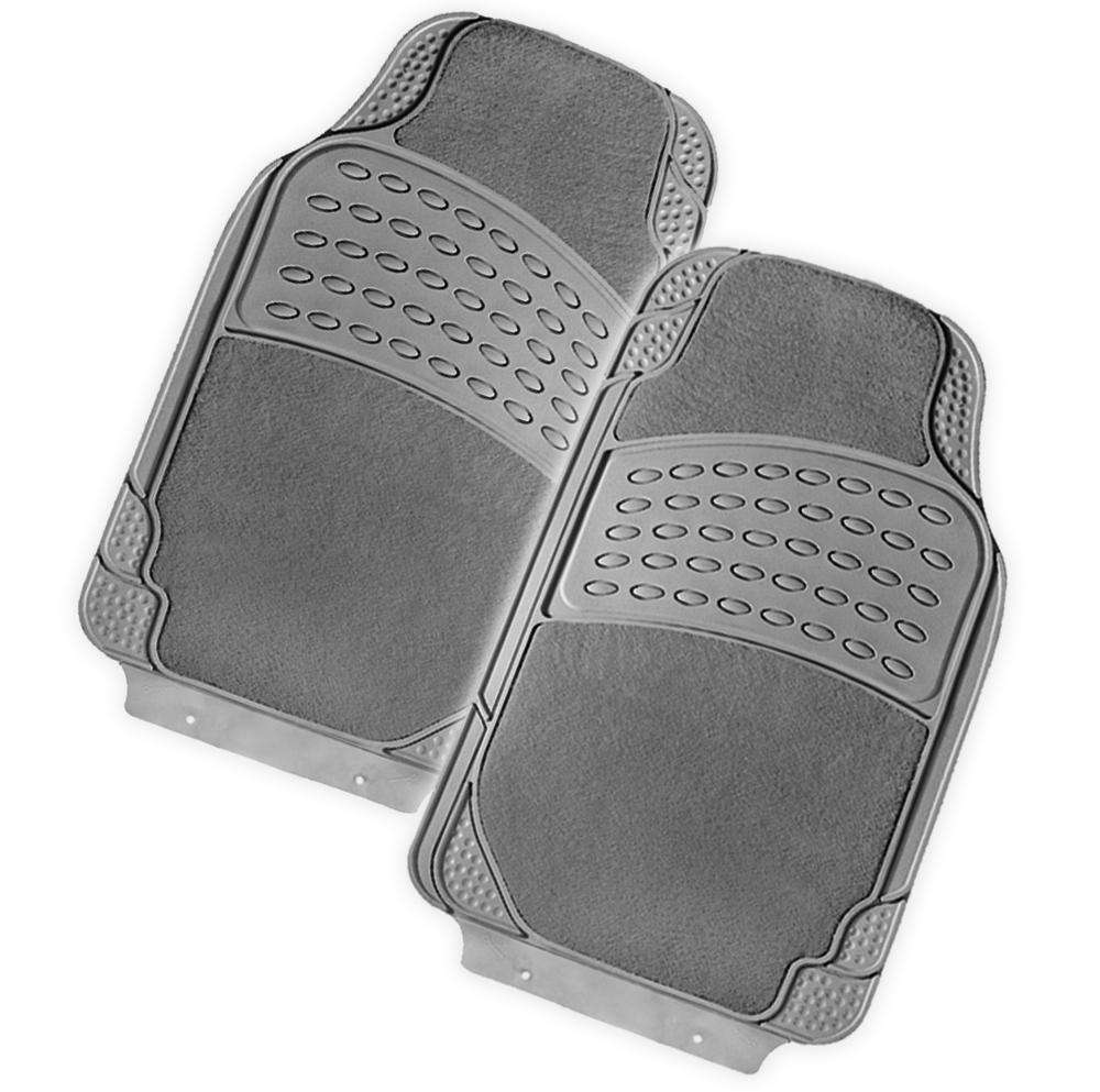 Colossus 2 Piece Rubber/Carpet Car Mat Grey