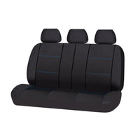Thumbnail for Universal Lavish Rear Seat Cover Size 06/08S | Black/Blue Stitching