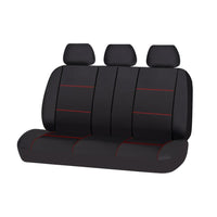 Thumbnail for Universal Lavish Rear Seat Cover Size 06/08S | Black/Red Stitching