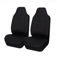 Thumbnail for Universal Lavish Front Seat Covers Size 60/25 | Black/White Stitching