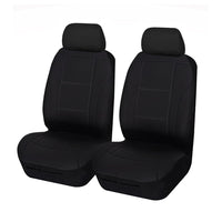 Thumbnail for Universal Lavish Front Seat Covers Size 30/35 | Black/White Stitching