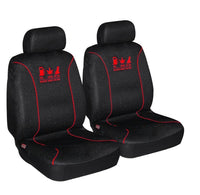 Thumbnail for Universal 60/25 Airbag Front Seat Cover Nobody Rides For Free - Red