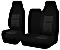 Thumbnail for Seat Covers for TOYOTA HI ACE TRH-KDH SERIES 03/2005 - 2015 LWB UTILITY VAN FRONT HIGH BUCKET + _ BENCH WITH FOLD DOWN ARMREST/TRAY BLACK PREMIUM
