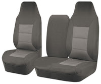 Thumbnail for Seat Covers for TOYOTA HI ACE TRH-KDH SERIES 03/2005 - 2015 LWB UTILITY VAN FRONT HIGH BUCKET + _ BENCH WITH FOLD DOWN ARMREST/TRAY GREY PREMIUM