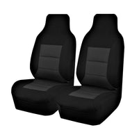 Thumbnail for Seat Covers for TOYOTA HI ACE TRH-KDH SERIES 03/2005 - 01/2019 LWB SINGLE / CREW CAB / COMMUTER BUS FRONT 2X HIGH BUCKETS BLACK PREMIUM