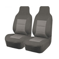 Thumbnail for Seat Covers for TOYOTA HI ACE TRH-KDH SERIES 03/2005 - 01/2019 LWB SINGLE / CREW CAB / COMMUTER BUS FRONT 2X HIGH BUCKETS GREY PREMIUM