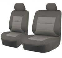 Thumbnail for Seat Covers for TOYOTA LANDCRUISER 60.70.80 SERIES HZJ-HDJ-FZJ 1981 - 2010 TROOP CARRIER 4X4 SINGLE CAB CHASSIS FRONT BUCKET + _ BENCH GREY PREMIUM