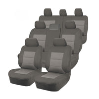 Thumbnail for Seat Covers for TOYOTA LANDCRUISER 200 SERIES GXL - 60TH ANNIVERSARY VDJ200R-UZJ200R-URJ202R 11/2007 - 06/2021 4X4 SUV/WAGON 8 SEATERS FMR GREY PREMIUM