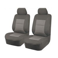 Thumbnail for Seat Covers for TOYOTA LANDCRUISER 70 SERIES VDJ 05/2007 - ON SINGLE / DUAL CAB FRONT 2X BUCKETS GREY PREMIUM