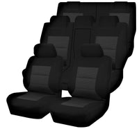 Thumbnail for Seat Covers for MITSUBISHI OUTLANDER ZJ.ZK, ZL SERIES 11/2012 - 07/2021 4X4 SUV/WAGON 7 SEATERS FMR BLACK PREMIUM