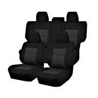 Thumbnail for Seat Covers for MITSUBISHI PAJERO NS.NT.NW.NX SERIES 11/2006 - ON LWB 4X4 SUV/WAGON 7 SEATERS FM BLACK PREMIUM