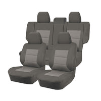 Thumbnail for Seat Covers for MITSUBISHI PAJERO NS.NT.NW.NX SERIES 11/2006 - ON LWB 4X4 SUV/WAGON 7 SEATERS FM GREY PREMIUM