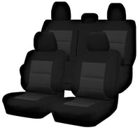 Thumbnail for Seat Covers for MITSUBISHI TRITON FR MQ SERIES 01/2015 - ON DUAL CAB UTILITY FR BLACK PREMIUM