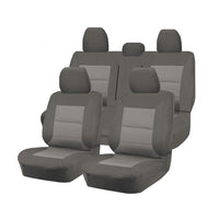 Thumbnail for Seat Covers for MITSUBISHI TRITON FR MQ SERIES 01/2015 - ON DUAL CAB UTILITY FR GREY PREMIUM