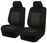 Thumbnail for Seat Covers for MITSUBISHI TRITON MQ SERIES 01/2015 - ON DUAL / CLUB CAB UTILITY FRONT 2X BUCKETS BLACK PREMIUM