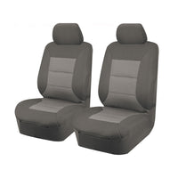 Thumbnail for Seat Covers for MITSUBISHI TRITON MQ SERIES 01/2015 - ON DUAL / CLUB CAB UTILITY FRONT 2X BUCKETS GREY PREMIUM