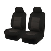 Thumbnail for Seat Covers for MITSUBISHI TRITON MQ SERIES 01/2015 - ON SINGLE CAB CHASSIS FRONT 2X BUCKETS BLACK PREMIUM