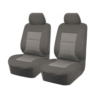Thumbnail for Seat Covers for MITSUBISHI TRITON MQ SERIES 01/2015 - ON SINGLE CAB CHASSIS FRONT 2X BUCKETS GREY PREMIUM