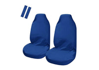 Thumbnail for Universal Pulse Throwover Front Seat Covers - Bonus Seat Belt Buddies | Blue
