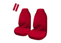 Thumbnail for Universal Pulse Throwover Front Seat Covers - Bonus Seat Belt Buddies | Red