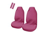 Thumbnail for Universal Pulse Throwover Front Seat Covers - Bonus Seat Belt Buddies | Pink