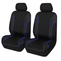 Thumbnail for Universal Strident Front Seat Covers Size 30/35 | Blue Piping