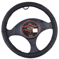 Thumbnail for Memphis Steering Wheel Cover - Black [Leather]