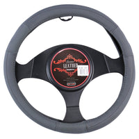Thumbnail for Miami Steering Wheel Cover - Grey [Leather]