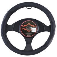 Thumbnail for Nevada Steering Wheel Cover - Black/Grey [Leather]