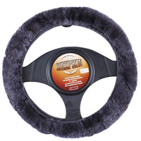 Thumbnail for Sheepskin Steering Wheel Cover - Charcoal