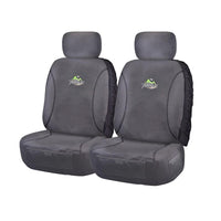 Thumbnail for Seat Covers for MITSUBISHI TRITON MQ SERIES 01/2015 - ON DUAL / CLUB CAB UTILITY FRONT 2X BUCKETS CHARCOAL TRAILBLAZER