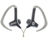 Thumbnail for Moki UltraLite Sports Earbuds with Mic - Black/Greywith nylon sleeve