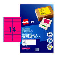 Thumbnail for AVERY LaserLb Pink L7163FP 14Up Pack of 25