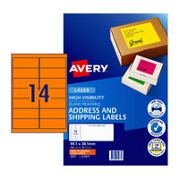 Thumbnail for AVERY Laser Label Orange L7163FO Pack of 25