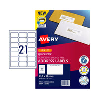 Thumbnail for AVERY IP Label QP White J8J8160 21Up