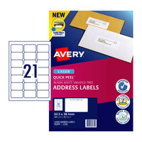 Thumbnail for AVERY Laser Label QP L7160 21Up Pack of 20