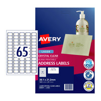 Thumbnail for AVERY Laser Label Clear L7551 65Up Pack of 25