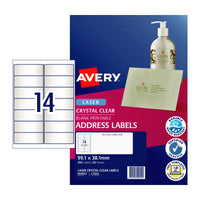 Thumbnail for AVERY Laser Label Clear L7563 14Up Pack of 25