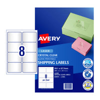 Thumbnail for AVERY Laser Label Clear L7565 8Up Pack of 25