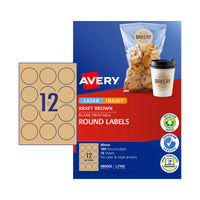 Thumbnail for AVERY Label Rd Brn 60mm 12Up Pack of 15