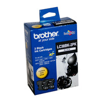 Thumbnail for Brother LC-38BK Black Ink Cartridge Twin Pack - DCP-145C/165C/195C/375CW, MFC-250C/255CW/257CW/290C/295CN- up to 300 pages