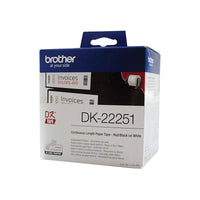 Thumbnail for Brother DK-22251 Consumer Paper Roll - PAPER ROLL 62MM X 15.24M (WITH BLACK/RED PRINT)